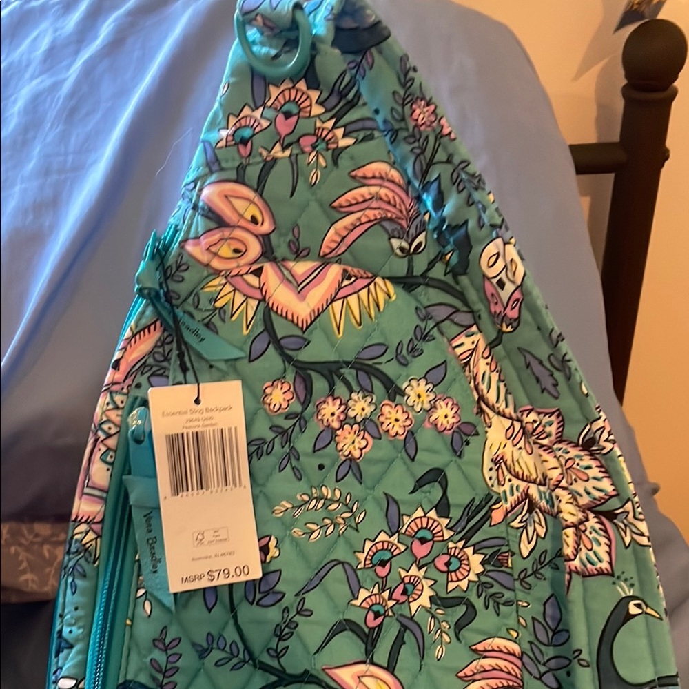 Vera Bradley Crossbody Bag in Teal and Pink Floral